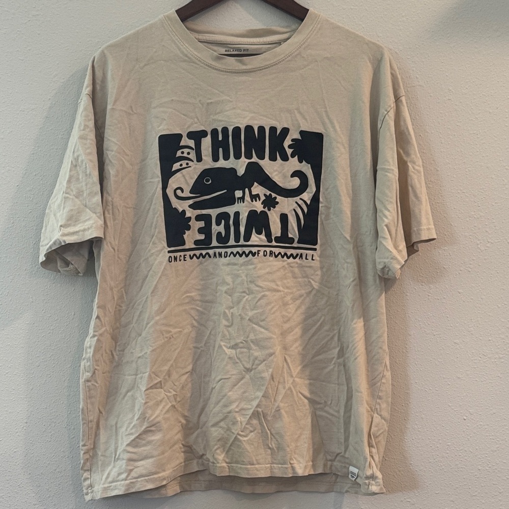 Pull&Bear Tan Graphic Short Sleeve Tee